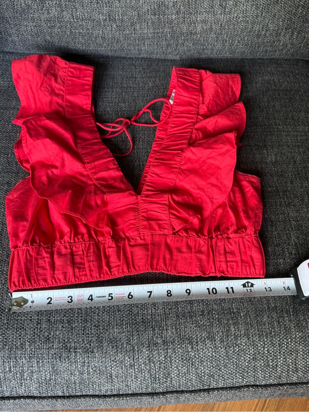 Red Ruffled V-Neck Maxi Skirt Set - Picture 5 of 8